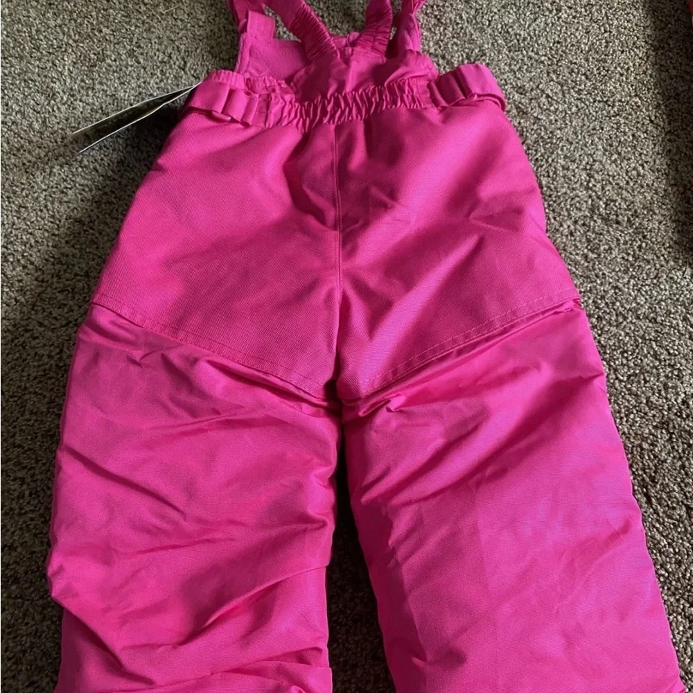 NWT Cherokee Kids Heavyweight Snow Bibs - Bright Pink - 12M